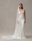 Alexandra Grecco Eloise Veil  pristine Condition- Floral Appliqu     Worn Indoor 