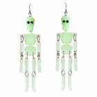 Funky Jointed Glow-in-the-dark Skeleton 4 75-in Drop Earrings Halloween Costume