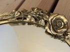 Vintage Matson Gold Ormolu Vanity Tray Oval Mirror Rose Hollywood Regency