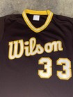 Vintage 70s 80s Wilson Maroon   Gold Baseball Jersey Shirt Size Medium  33