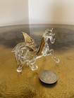 Hand Blown Pegasus Horse Crystal Clear Glass Figurine-gold Gild 2   