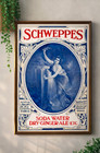 Antique Schweppes Soda Water Art Nouveau Poster Print 24x36 