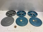 Lot Of 3 Vintage 5 75  Diameter 200 Ft  8mm Empty Film Reel Metal Tins