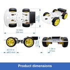 Dwwtkl Diy Robot Smart Car Metal Chassis Kit 4wd Arduino Adult  Yellow