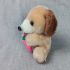 Puppy Dog Eating Ice Cream Cone Plush Stuffed Animal Mini Small Vintage