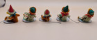 Vtg Christmas Set Of 5 Felt   Pipe Cleaners Sitting Elves gnomes pixie Ornaments