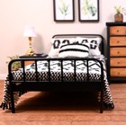 Miniature Black Iron Bed And Mattress 1 12 Scale Dollhouse Furniture
