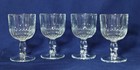 Vintage Clear Fluted ribbed Stemmed Goblets set Of 4 Wine Water Glasses