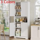    kitchen Pantry Cabinet  70in Tall Storage Cabinet W  4 Doors Adjustable Shelves
