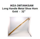 New Ikea Omtanksam Long Handle Metal Shoe Horn 32  Gold - Mustard