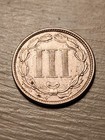 1865 3cent Nickel  Beautiful  Full Lines 