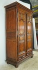 Vintage Wood Armoire Cabinet With Lock   Key