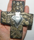 4  Vtg Mexican Folk Art Milagros Wooden Religious Cross Charms Signed Armando