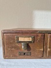 Antique Library Bureau Solemakers Oak Wood 2-drawer Card Catalog File Cabinet