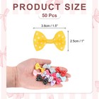 50pcs Bright Yellow White Dot Polka Dot Ribbon Bow Ties 1 5 x1  Mini Bowknot