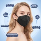 Kn95 Masks 50 Pack Individually Wrapped 5-layer Disposable Black