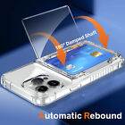 For Iphone 15 Pro Max 14 13 12 11 Shockproof Clear Wallet Card Slot Holder Case