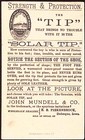Solar Tip Shoes John Mundell And Co Philadelphia Pa Victorian Trade Card