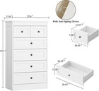 Tall 6 Drawer Dresser Bedroom White Modern 43 3   Tall Wood Chest Of Drawers