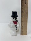 Vintage Rosbro 1950s 1960s Christmas Hard Plastic Snowman Candy Holder 5  Tall