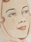 Original Watercolor Drawing Portrait 1943 On Cpa