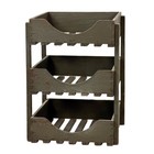 Antique Wood Document Sorter 3-tier Letter Tray Industrial Olive Green Paint