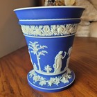 Antique Wedgwood Cobalt Blue Large- 6  Jasperware Vase