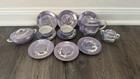 Made In Japan Purple Lusterware Dragon Tea Set W  Teapot  Cups  Plates