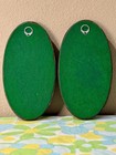 Vintage Handpainted Wood Plaques     1970s Wall Art Set Of 2     Oval Folk Art Decor