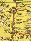 1936 Hysterical Map Of Yellowstone National Park - 24x36