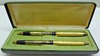 Rare 1950s 14 Kt Gold Arpege Chanel No 5 Set Of Perfumed Ballpoint Pens Orig Box