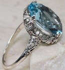 6ct Natural Aquamarine 925 Solid Sterling Silver Vintage Style Ring Sz 6 7 8 Re2