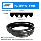 Premium Replacement Pj356 140j Drive Belt For Diy Motors 5 Ribs  1 Piece