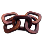 Vintage Hand Carved Wood 5 Link Chain Wood Chain Link Decor Hand Carve