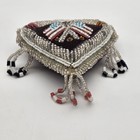 Antique Native American Beaded Pin Cushion Iroquois Mohawk Heart W  Us Flags