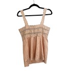Vintage Eve Stillman Peach Lace Eyelet Babydoll Camisole Top Small Ilgwu Tag