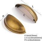 10 Pack 3  Drawer Pulls Antique Brass Cabinet Cup Pulls Kitchen Hardware Cabinet
