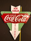 Vintage Style Double Sided Coca Cola Heavy Metal Sign With Hanger