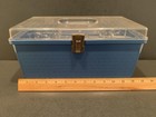 Vtg Wilson Wil-hold Plastic Blue Sewing Box W Tray 12x7x7 Usa