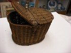 Antique Vtg Sewing Notions - Primitive Victorian Era Wicker Sewing Basket