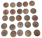 Lot Of Vintage Wooden Nickels Wood Coin Collection As Shown 25 Wooden Coins