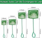 4-pack Aquarium Fish Nets Set 3  4  5  6  Fine Mesh Green Pond Skimmer Tool