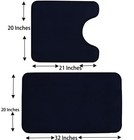 Madeals Bathroom Rug Set 4 Piece With Toilet Lid Cover And Tank Cover - Black