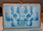 Lovely Vintage Woven Wicker Sewing Basket     pin Cushion Needle Packages More