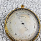 Antique 19th C  Victorian Brass Pocket Barometer Made In England Compensated