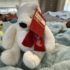 Coca-cola Plush Polar Bear 2013 White With Red Scarf Soda Theme Stuffed Animal