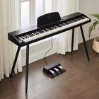 Black 88keys Semi Weighted Digital Piano Electronic Keyboard W midi triple Pedal