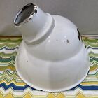 Vtg 10    White Enamel Porcelain Angled Barn Gas Station Light Fixture Shade