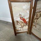 3 Panel Mini Folding Screen Hand Painted Panels Front   Back English Soliders