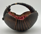 Taxidermy Armadillo Basket With Fabric Lining  Handmade